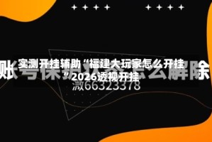 实测开挂辅助“福建大玩家怎么开挂”2026透视开挂