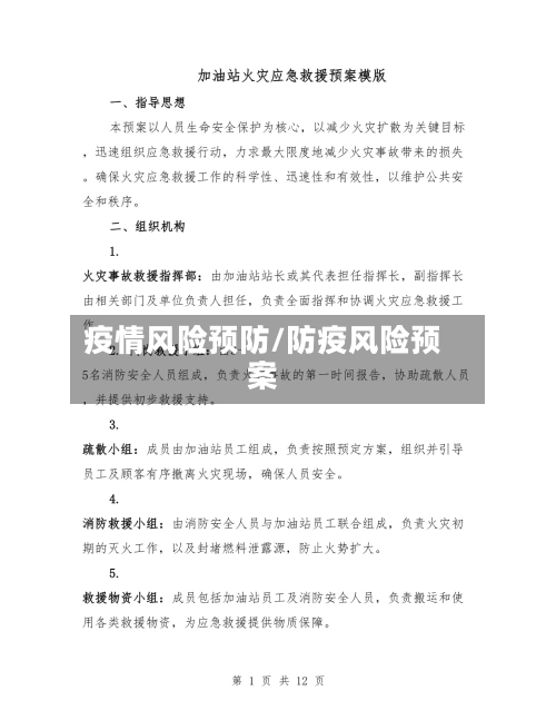 疫情风险预防/防疫风险预案-第1张图片
