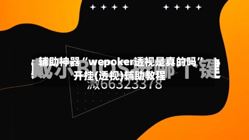 辅助神器“wepoker透视是真的吗	”开挂(透视)辅助教程-第2张图片