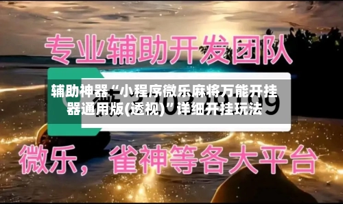 辅助神器“小程序微乐麻将万能开挂器通用版(透视)	”详细开挂玩法-第1张图片