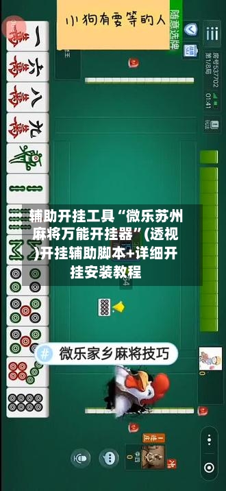 辅助开挂工具“微乐苏州麻将万能开挂器”(透视)开挂辅助脚本+详细开挂安装教程-第1张图片