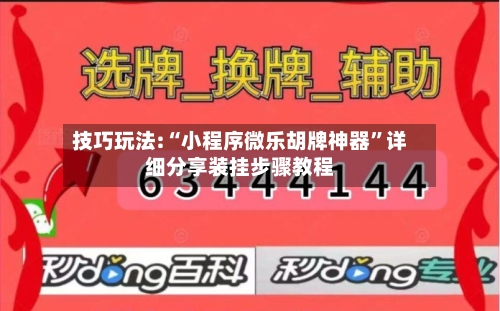 技巧玩法:“小程序微乐胡牌神器	”详细分享装挂步骤教程-第1张图片