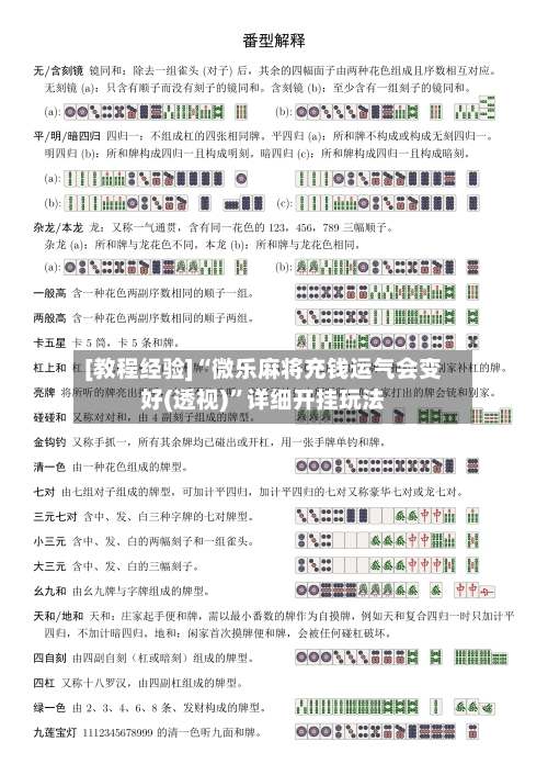 [教程经验]“微乐麻将充钱运气会变好(透视)”详细开挂玩法-第1张图片